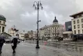 Pohled NG v dešti