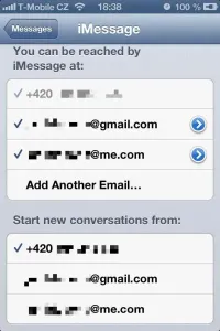Adresy pro iMessages