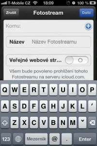 Vytvoření sdíleného Fotostreamu