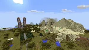 Pohled na kostel a pyramidu