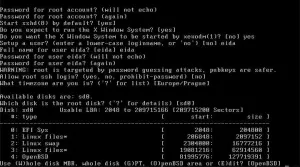Instalace OpenBSD - výběr oblasti pro disklabel
