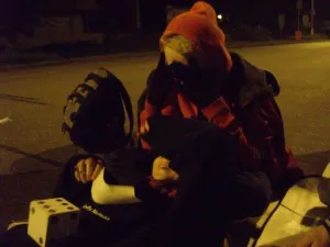 Helča a její zima na silnici